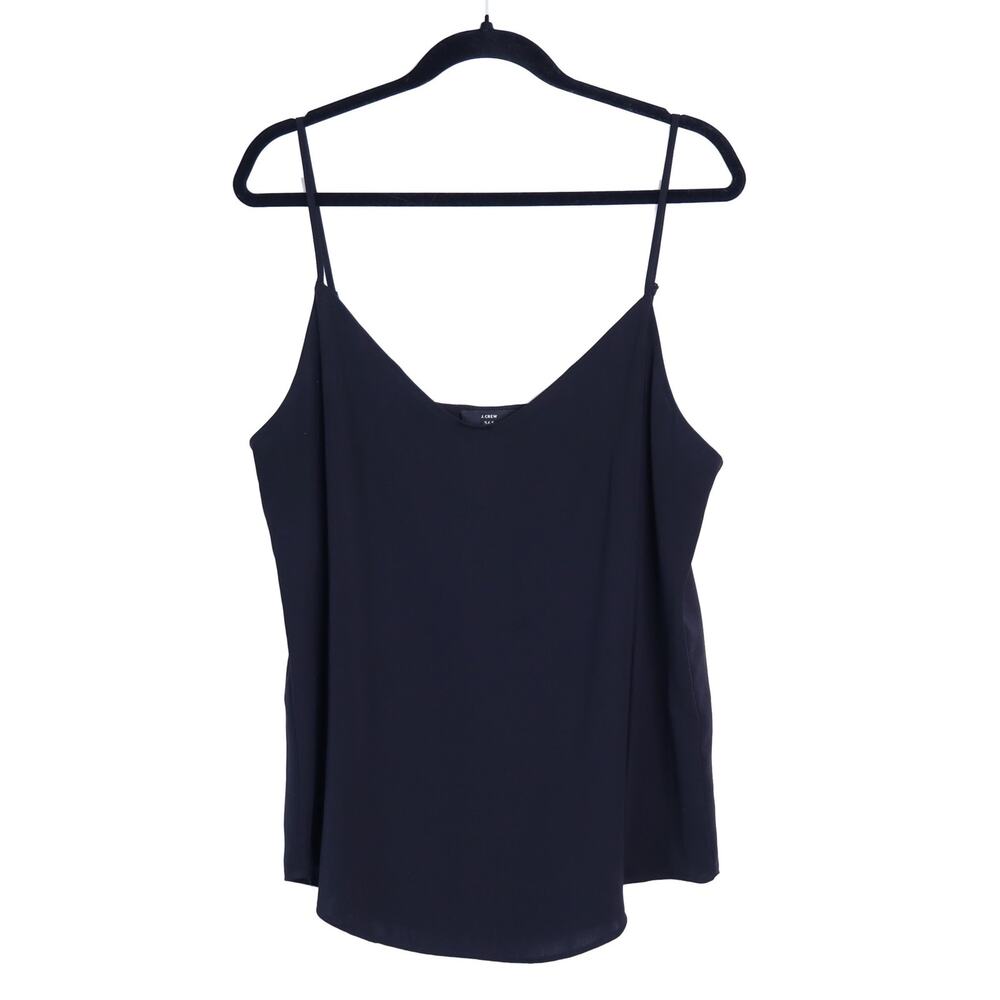 J. CREW 365 Satin Camisole Tank Black Relaxed Lightweight Women's 14T